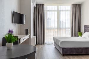 Апарт-отель Barasport city apartments. Апартаменты двухместный DeLuxe Silver Style с панорамным видом 4